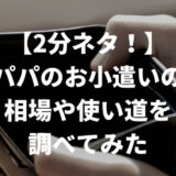 【2分ネタ！】パパのお小遣いの相場や使い道を調べてみた